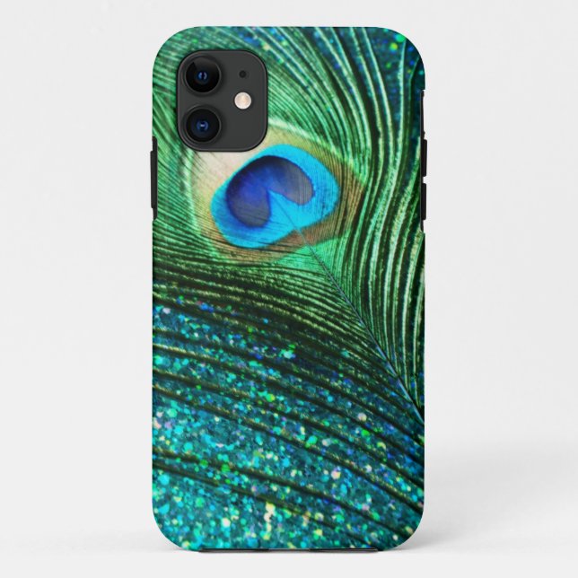 Unique Aqua Peacock Case-Mate iPhone Case (Back)
