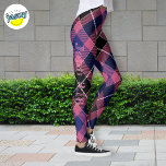 Unique Argyle Pattern Pink Purple Custom Text<br><div class="desc">These pink and black plaid leggings not only add a stylish touch to your wardrobe but also offer an opportunity to share God's love with those around you. Customise them with your favourite scripture or message to spread positivity and inspiration wherever you go.</div>