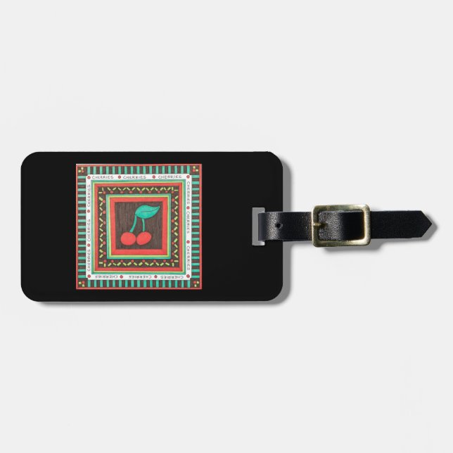 Unique Art Luggage Tag-Cherries-Personalize It! Tag (Front Horizontal)