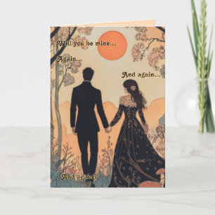 Unique Art Nouveau Will You Be Mine Valentine's  Holiday Card