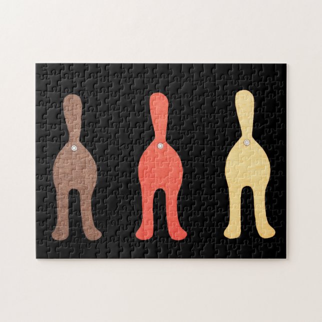 Unique Art Puzzle - 3 Cat Butts #1  (Horizontal)