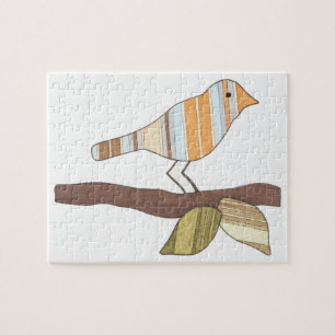 Unique Art Puzzle - Bird on Branch #1