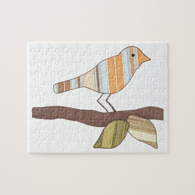Unique Art Puzzle - Bird on Branch #1 (Horizontal)