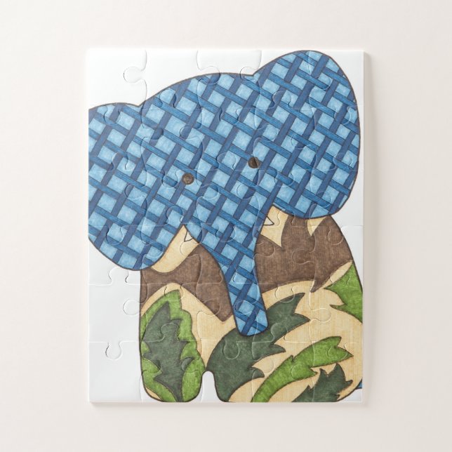 Unique Art Puzzle - Elephant #1 - Erin Brie Art (Vertical)
