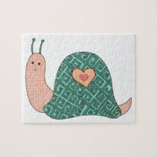 Unique Art Puzzle - Pink Snail - Erin Brie Art