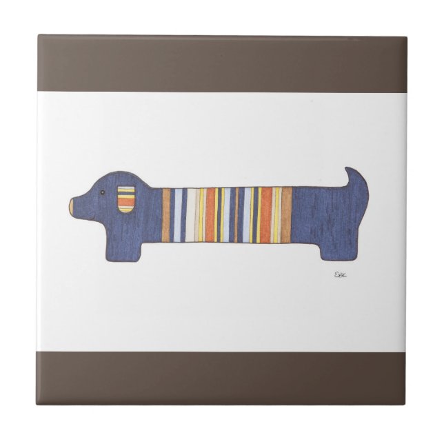 Unique Art Tile - Dachshund #1 - Erin Brie Art (Front)