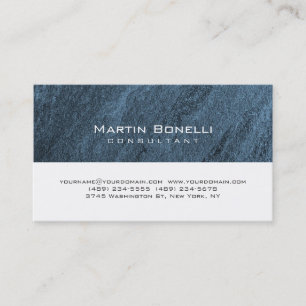 Unique artistic blue stone white trendy business card