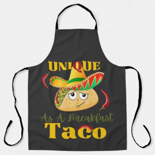 Unique As A Breakfast Taco Happy Smiling Taco Apron