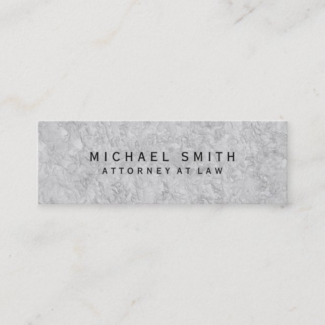 Unique Attorney at Law Grey Wall Design Mini Business Card (Front)