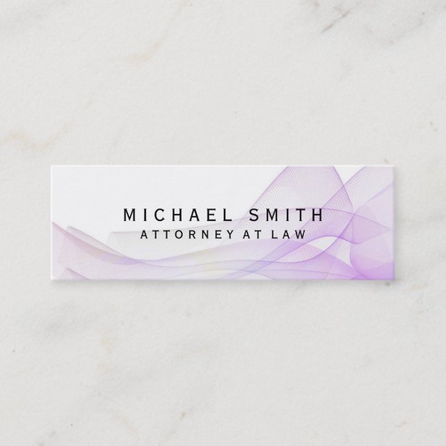 Unique Attorney at Law Wave Pattern Abstract Mini Business Card (Front)