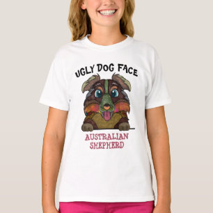 Unique Australian Shepherd ugly dog face T-Shirt