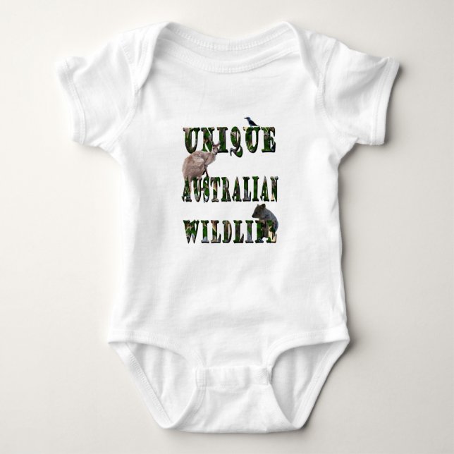 Unique Australian Wildlife Picture Logo, Baby Body Bodysuit (Front)