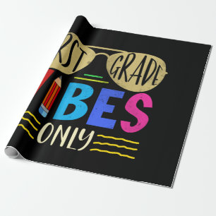 Unique Baby Boys 1st Grade Vibes Back to School Wrapping Paper