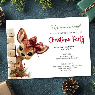 Unique Baby Fawn Cute Cartoon Watercolor Party  Invitation