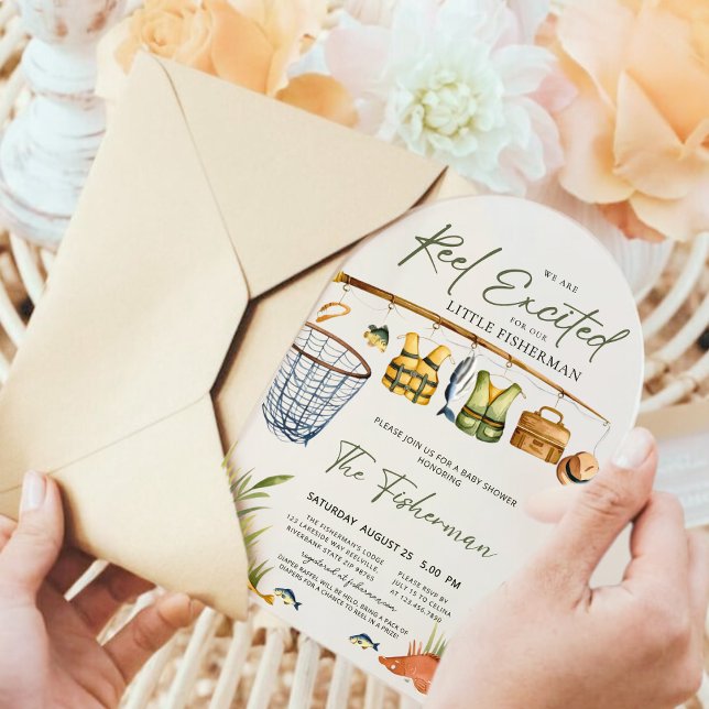 Unique Baby Shower Acrylic Invite Fishing Theme Invitations (Creator Uploaded)
