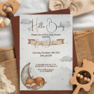 Unique Baby Shower Invitation Moonlit Dreams 