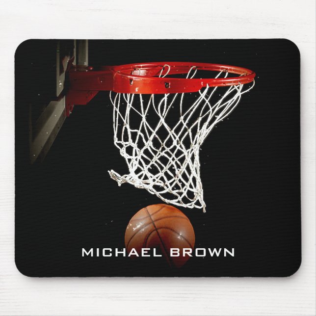 Unique Basketball Artwork Your Name Custom Mouse Pad (Front)