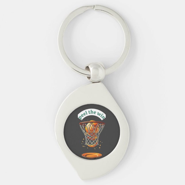 Unique basketball lover gifts peel the win key ring (Front)
