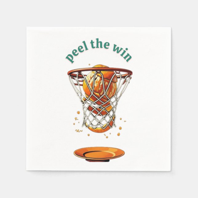 Unique basketball lover gifts peel the win napkin (Front)