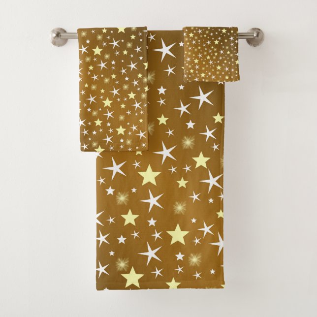 unique, beautiful, colourful, painted pattern a gr bath towel set (Insitu)