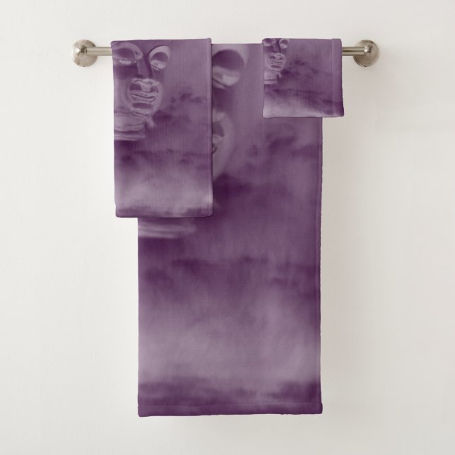 unique, beautiful, colourful, painted pattern a gr bath towel set (Insitu)