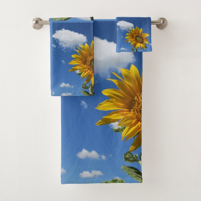 unique, beautiful, colourful, painted pattern a gr bath towel set (Insitu)