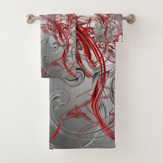 unique, beautiful, colourful, painted pattern a gr bath towel set