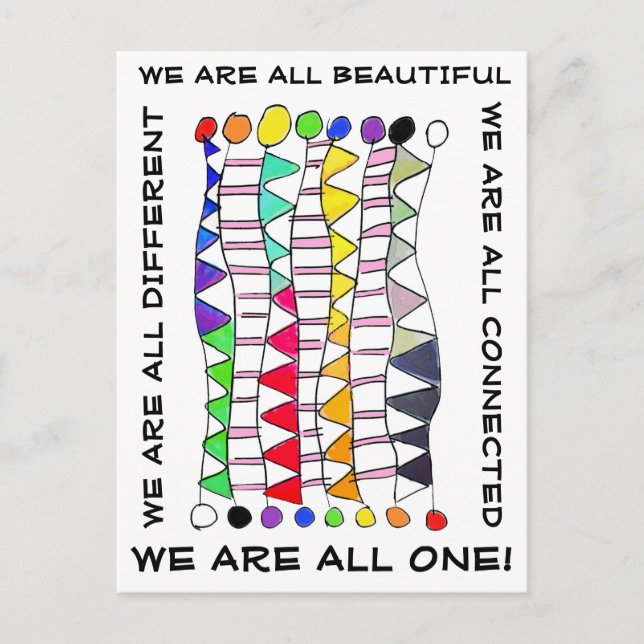 Unique beautiful & one diversity celebration postcard (Front)