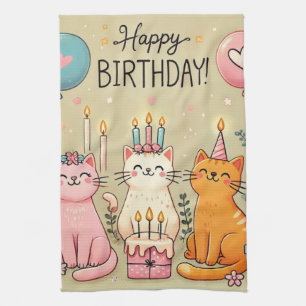 Unique beautyful Happy Birthday Design Tea Towel
