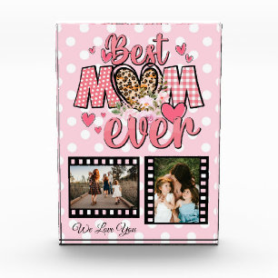Unique Best Mum Ever Custom Photo Collage Block