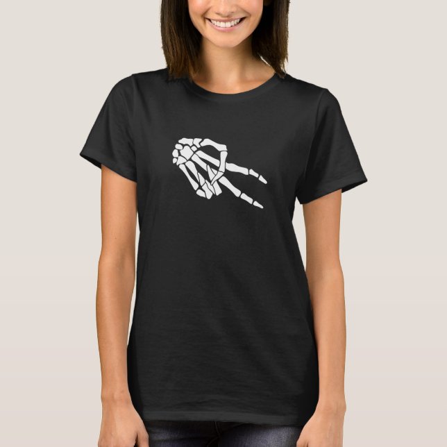 Unique Biker Wave Skeleton Hand For Motorcycle Rid T-Shirt (Front)