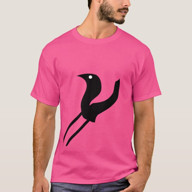 Unique Bird Inspired Abstract Design T-Shirt (Front)