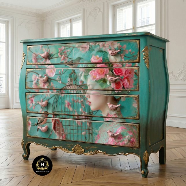 Unique Birdcage Hat Floral Decoupage Tissue Paper (Creator Uploaded)