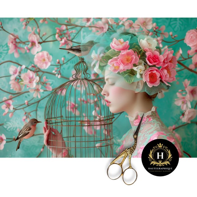 Unique Birdcage Hat Floral Decoupage Tissue Paper (Creator Uploaded)