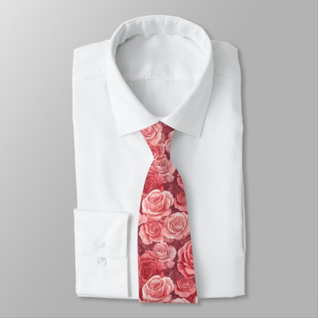 Unique Birthday Gifts For Him Rose Floral Tie (Tied)