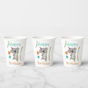 Unique Birthday Wishes Happy Birthday To You Koala Paper Cups