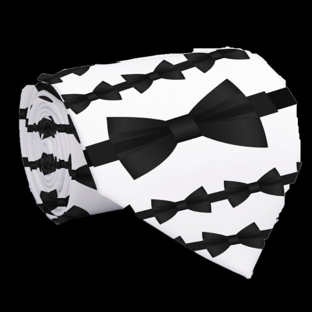 Unique Black and White Bowtie Bow Neck Tie (Creator Uploaded)