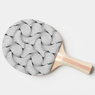 Unique Black and White Interwoven Lines Ping Pong Paddle
