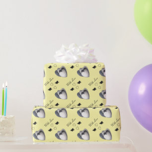unique black and white love hearts wrapping paper