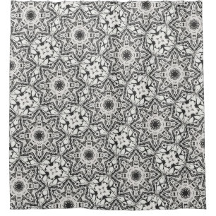 Unique Black and White Pattern Shower Curtain
