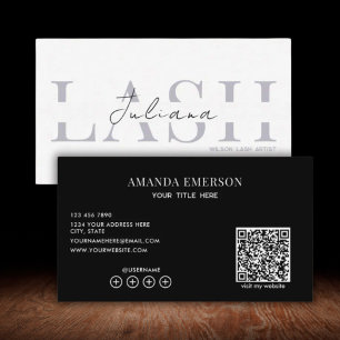 Unique Black And White Qr code Business Card