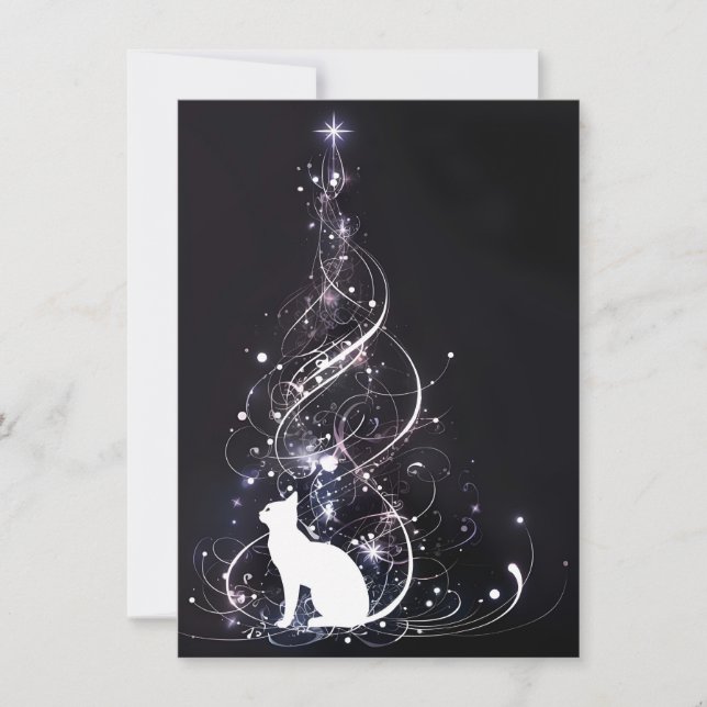 Unique Black Cat Christmas Cards (Front)