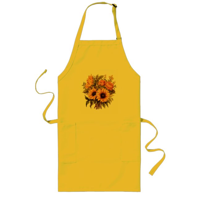 Unique black Design for white Lovers Long Apron (Front)