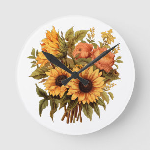 Unique black Design for white Lovers Round Clock