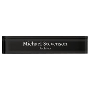 Unique Black Elegant Architect Desk Nameplate