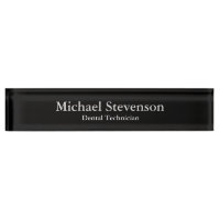 Unique Black Elegant Dental Technician Nameplate