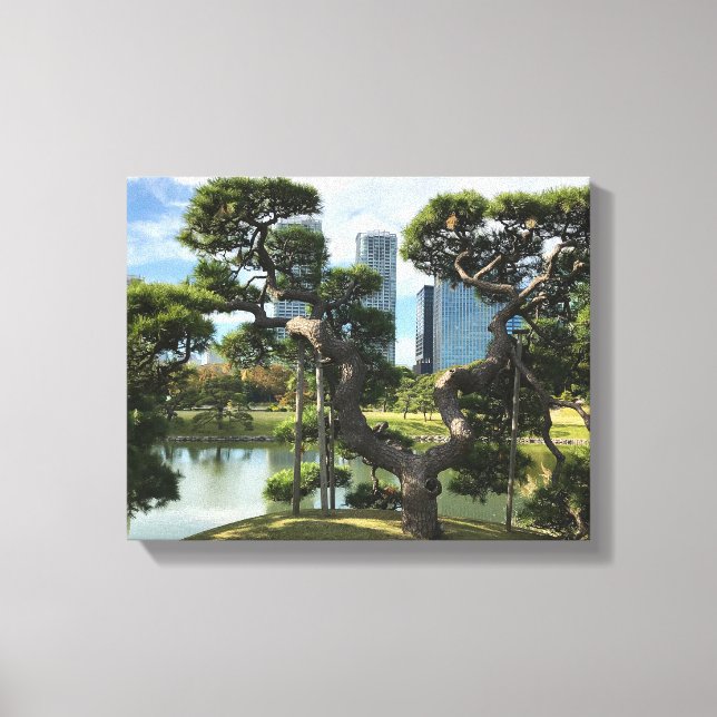 Unique Black Pine Tree Canvas Print (Front)