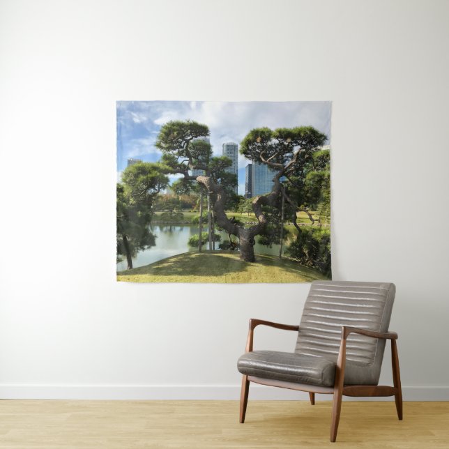 Unique Black Pine Tree Tapestry (In Situ (Horizontal))