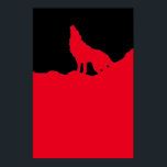 Unique Black & Red Pop Art Wolf Silhouette Poster<br><div class="desc">Howling Gray Wolf - Howling Wolf at Moon Pop Art - Wolf Howling at Moon Digital Artwork - Animal Art - College Pop Art - Wild Animals - World of Extreme Animals</div>