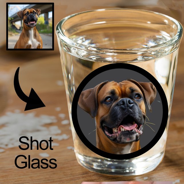 Unique Black Stocking Stuffer Pet Dog Lover Photo Shot Glass (Creator Uploaded)
